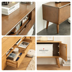 【高級ツゲ&キリ材使用】モダンデザイン テレビ台 - リビングにぴったりの美しい収納ソリューション hym-492