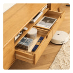 【高級ツゲ&キリ材使用】モダンデザイン テレビ台 - リビングにぴったりの美しい収納ソリューション hym-492