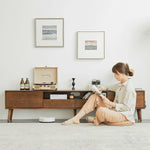 【高級ツゲ&キリ材使用】モダンデザイン テレビ台 - リビングにぴったりの美しい収納ソリューション hym-492