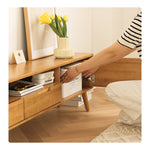 【高級ツゲ&キリ材使用】モダンデザイン テレビ台 - リビングにぴったりの美しい収納ソリューション hym-492