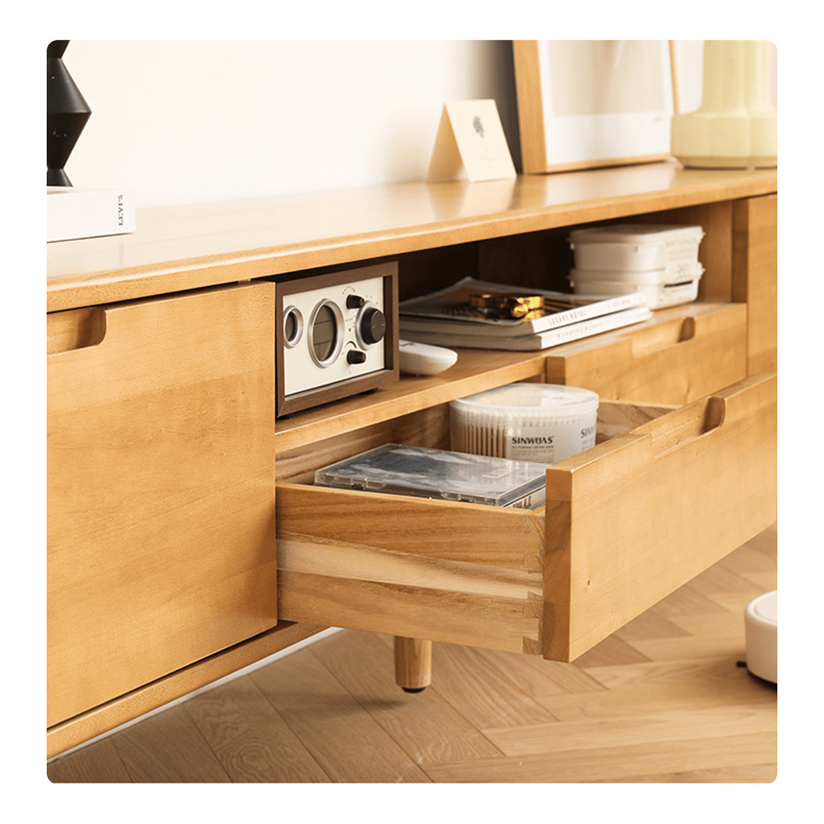 【高級ツゲ&キリ材使用】モダンデザイン テレビ台 - リビングにぴったりの美しい収納ソリューション hym-492