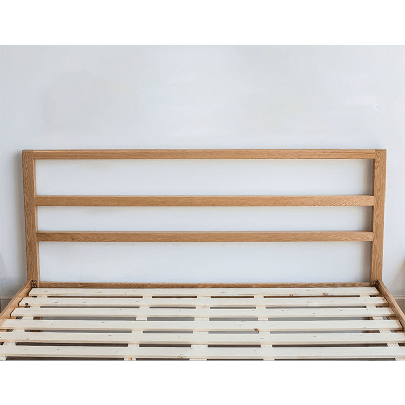 【贅沢な眠り】オーク&パイン素材使用の高品質ベッド - 綿麻布張りデザイン hym-630