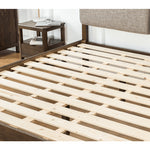 【贅沢な眠り】オーク&パイン素材使用の高品質ベッド - 綿麻布張りデザイン hym-630