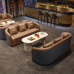 高級無垢材と合成皮革のラグジュアリーソファーセット—極上の快適さとデザインを! hyq-4417