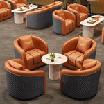 高級無垢材と合成皮革のラグジュアリーソファーセット—極上の快適さとデザインを! hyq-4417