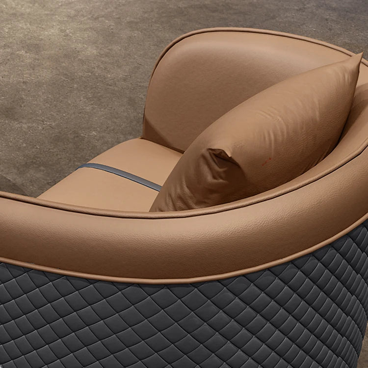 高級無垢材と合成皮革のラグジュアリーソファーセット—極上の快適さとデザインを! hyq-4417