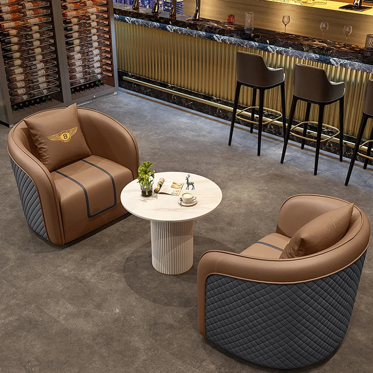 高級無垢材と合成皮革のラグジュアリーソファーセット—極上の快適さとデザインを! hyq-4417