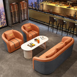 高級無垢材と合成皮革のラグジュアリーソファーセット—極上の快適さとデザインを! hyq-4417