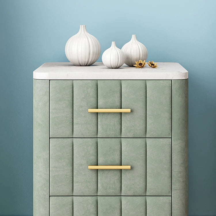 高級感あふれる大理石&合成皮革ナイトテーブル|スタイリッシュ収納家具 hyq-4418