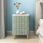 高級感あふれる大理石&合成皮革ナイトテーブル|スタイリッシュ収納家具 hyq-4418