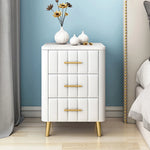 高級感あふれる大理石&合成皮革ナイトテーブル|スタイリッシュ収納家具 hyq-4418