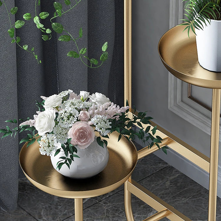 豪華な大理石製ラックでインテリアを格上げ!エレガントなデザインの植物スタンド hyq-4419