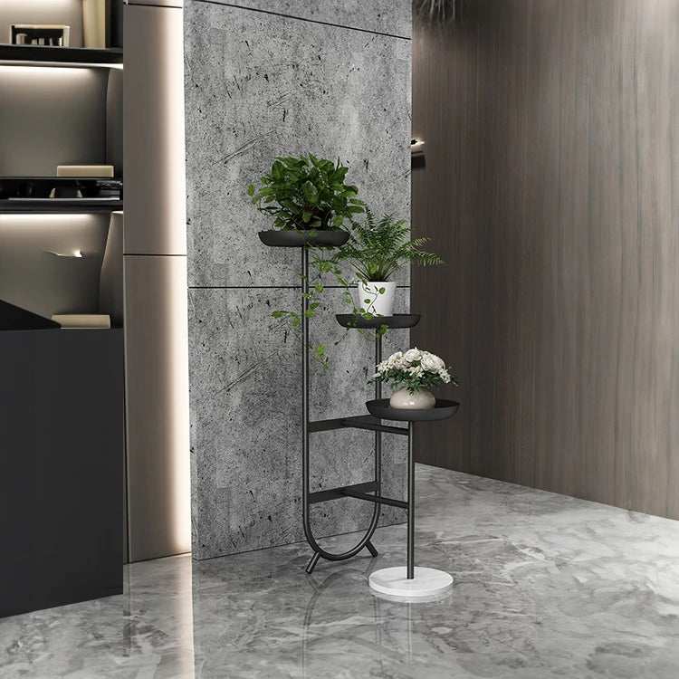豪華な大理石製ラックでインテリアを格上げ!エレガントなデザインの植物スタンド hyq-4419
