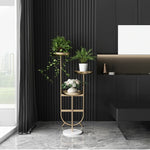 豪華な大理石製ラックでインテリアを格上げ!エレガントなデザインの植物スタンド hyq-4419