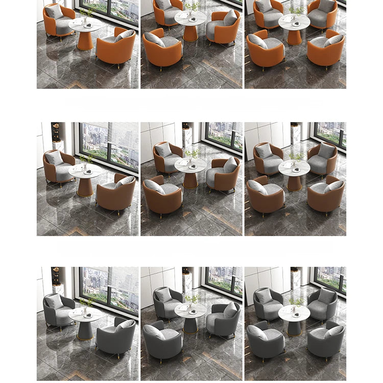 高級感あふれる天然大理石天板×合成皮革脚のセンターテーブル 洗練されたリビング空間に最適 hyq-4429