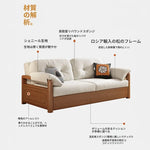 ソファー ベージュ シェニール シリコンフィル アッシュ材 パイン hyt-3778