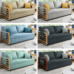 ソファー カーキ ライトグレー ブルー ダークグレー グリーン アッシュ材 シリコンフィル 綿麻 hyt-3800