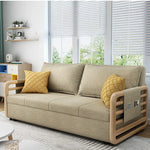 ソファー カーキ ライトグレー ブルー ダークグレー グリーン アッシュ材 シリコンフィル 綿麻 hyt-3800