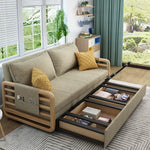 ソファー カーキ ライトグレー ブルー ダークグレー グリーン アッシュ材 シリコンフィル 綿麻 hyt-3800