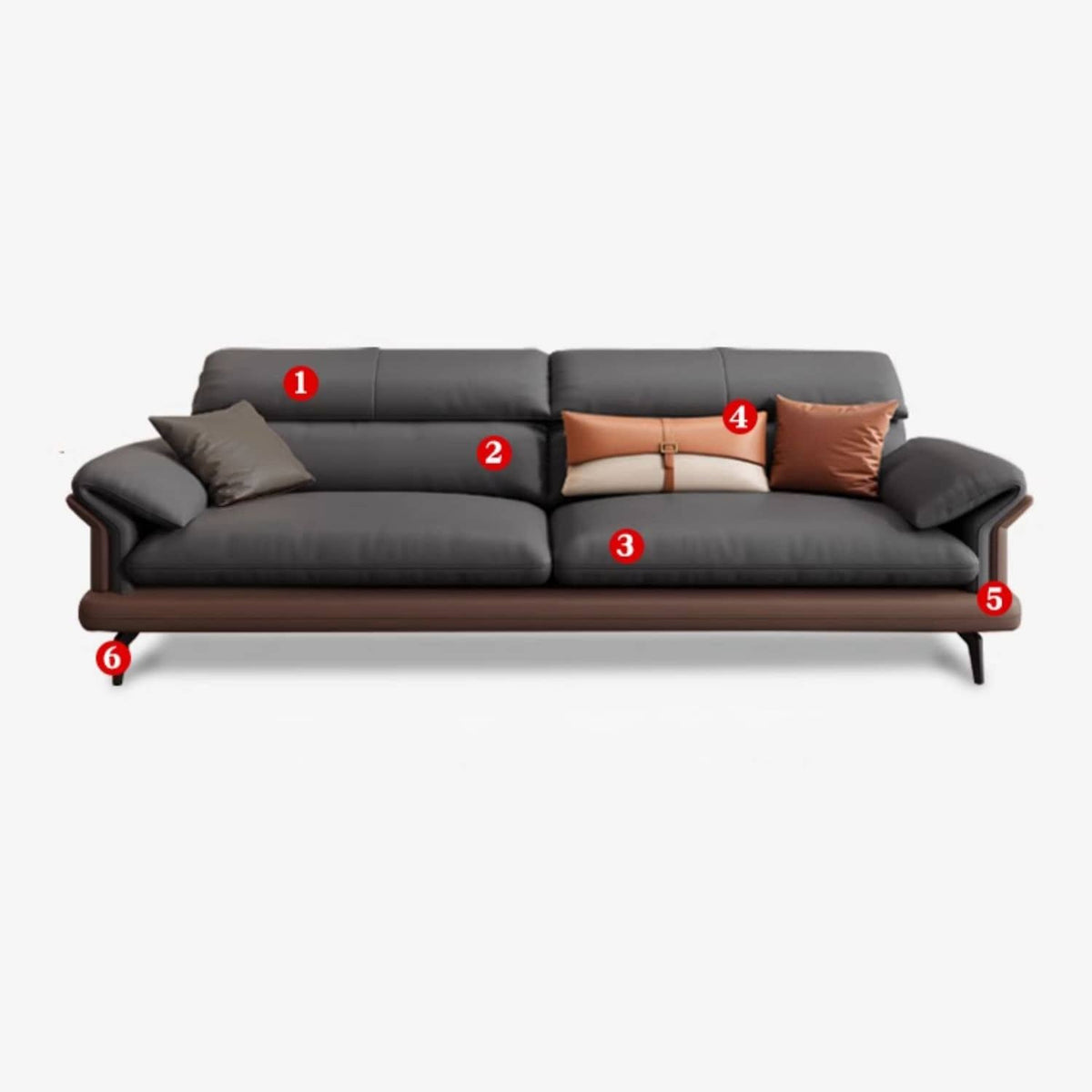 【在宅ソファ】パイン材質×シリコンフィル×ダウン×合成皮革の高級ソファー hzh-1351