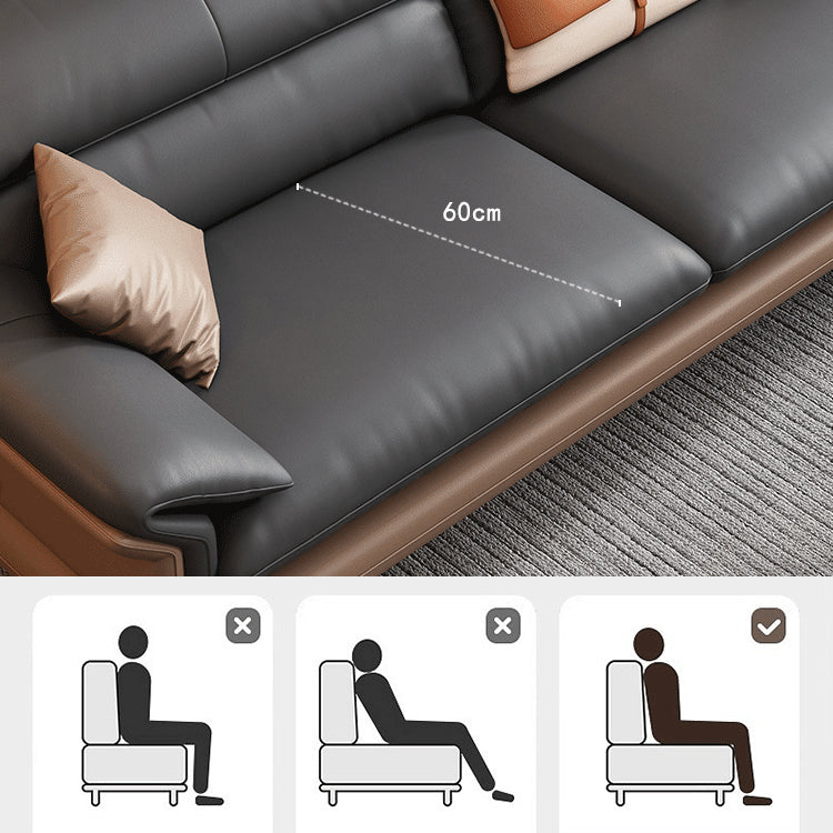 【在宅ソファ】パイン材質×シリコンフィル×ダウン×合成皮革の高級ソファー hzh-1351