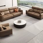 高品質パイン材使用!贅沢シリコンフィル&グースダウンクッション ソファー - 合成皮革仕上げ hzh-1352