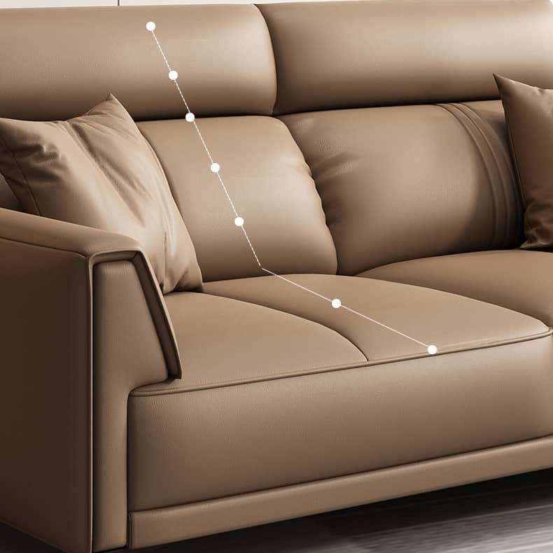 高品質パイン材使用!贅沢シリコンフィル&グースダウンクッション ソファー - 合成皮革仕上げ hzh-1352