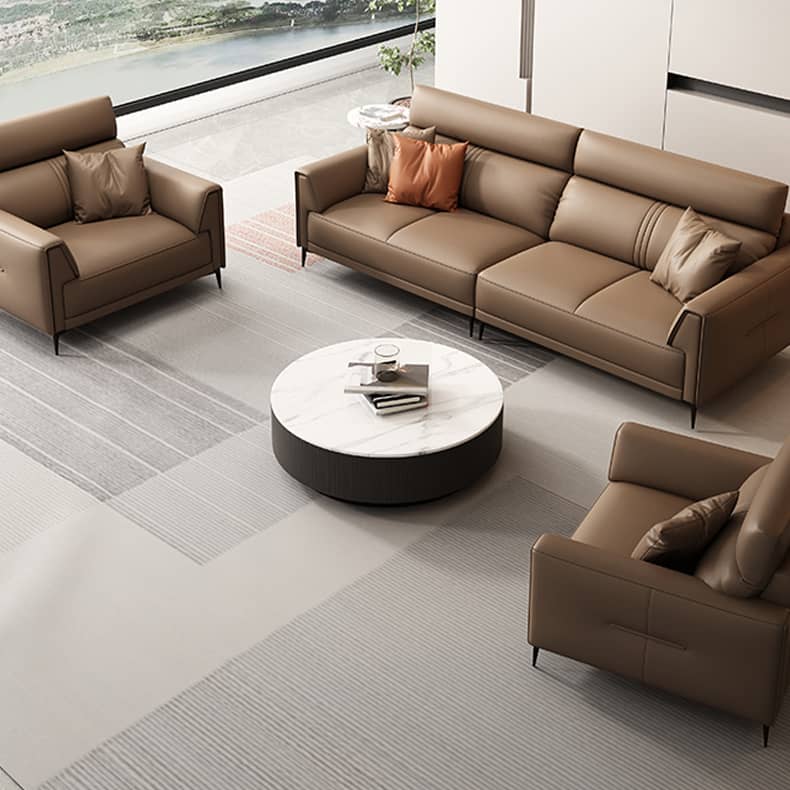 高品質パイン材使用!贅沢シリコンフィル&グースダウンクッション ソファー - 合成皮革仕上げ hzh-1352