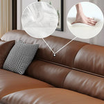 【高級素材使用】パイン&オークフレームの快適ソファー - ホワイトグースダウン&ラテックス使用、シリコンフィル&合成皮革カバー hzh-1364