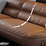 【高級素材使用】パイン&オークフレームの快適ソファー - ホワイトグースダウン&ラテックス使用、シリコンフィル&合成皮革カバー hzh-1364