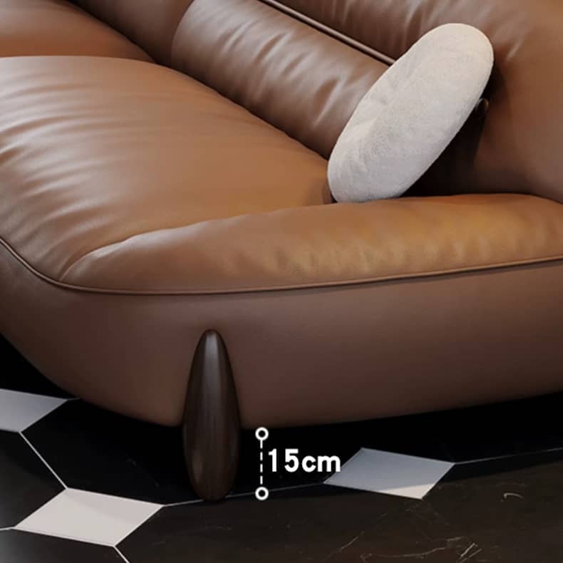 【高級素材使用】パイン&オークフレームの快適ソファー - ホワイトグースダウン&ラテックス使用、シリコンフィル&合成皮革カバー hzh-1364