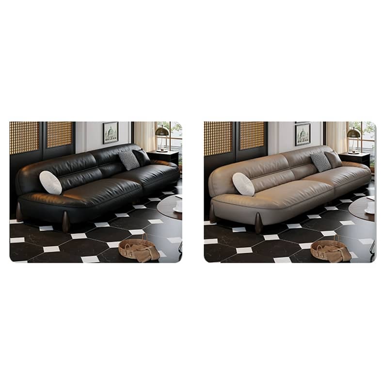 【高級素材使用】パイン&オークフレームの快適ソファー - ホワイトグースダウン&ラテックス使用、シリコンフィル&合成皮革カバー hzh-1364