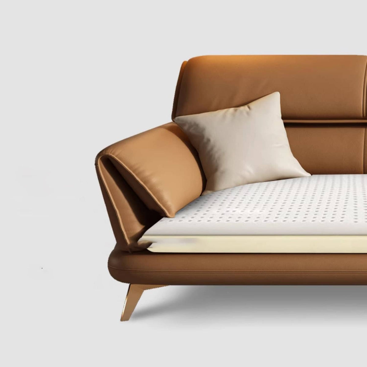 高品質パイン材使用 ラテックス&シリコンフィル詰め 合成皮革ソファー hzh-1373