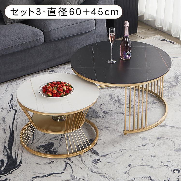 北欧風ラウンドセラミック天板コーヒーテーブルリビング軽奢オフィス用 hzmty-5490