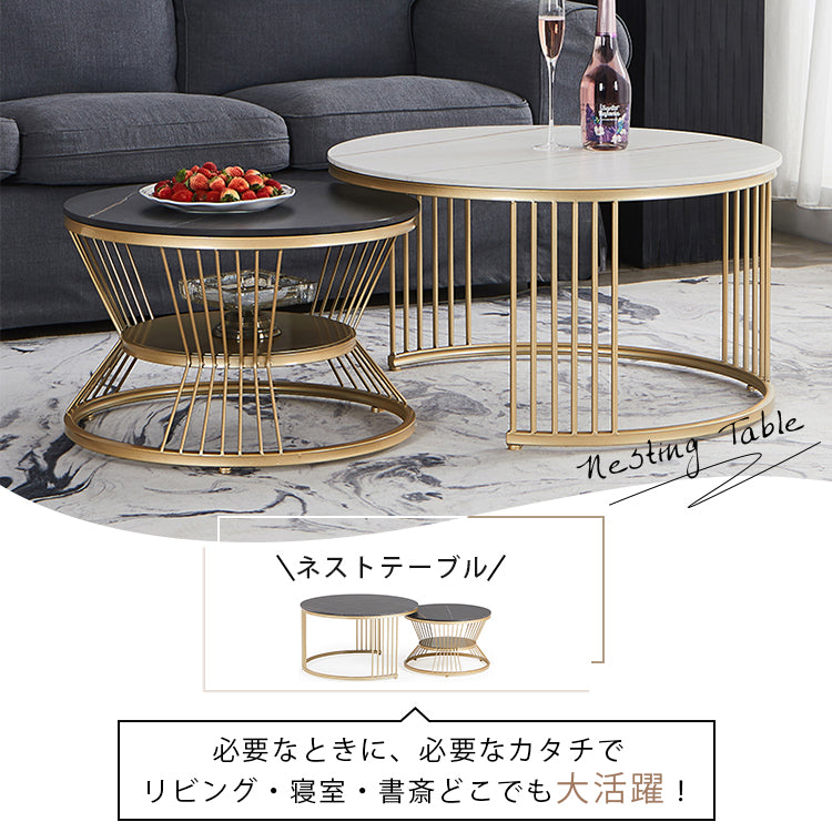 北欧風ラウンドセラミック天板コーヒーテーブルリビング軽奢オフィス用 hzmty-5490