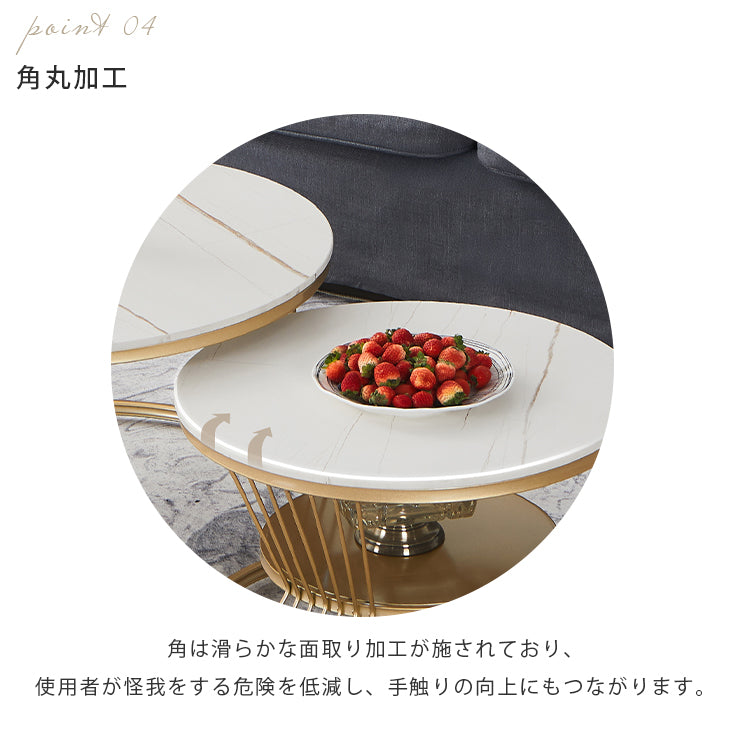 北欧風ラウンドセラミック天板コーヒーテーブルリビング軽奢オフィス用 hzmty-5490