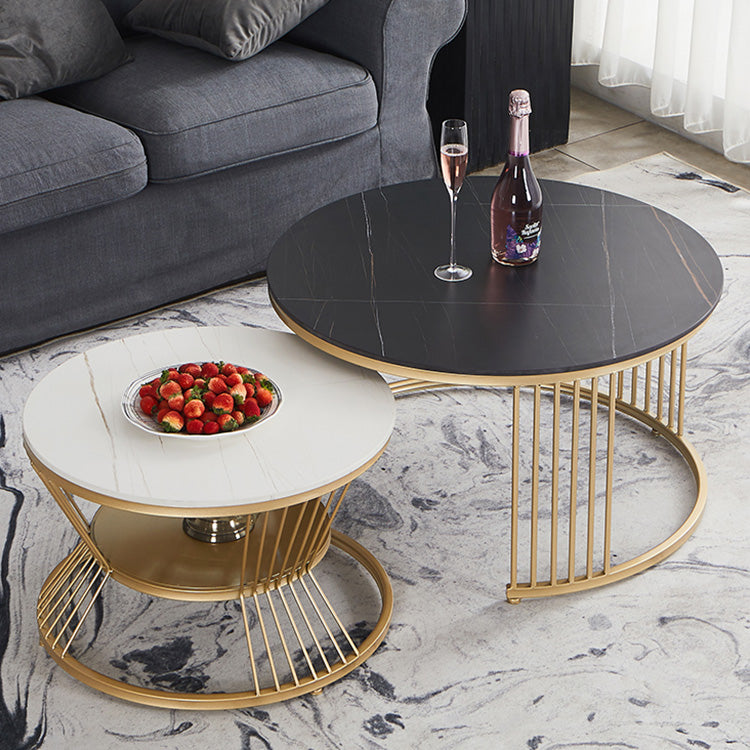 北欧風ラウンドセラミック天板コーヒーテーブルリビング軽奢オフィス用 hzmty-5490