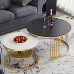 北欧風ラウンドセラミック天板コーヒーテーブルリビング軽奢オフィス用 hzmty-5490