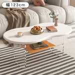 フレンチクリーム風アクリル脚クラウドデザインコーヒーテーブルリビング用 hzmty-5495