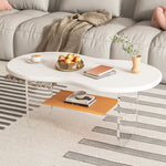 フレンチクリーム風アクリル脚クラウドデザインコーヒーテーブルリビング用 hzmty-5495