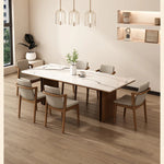 アッシュ材×セラミック製モダンテーブル - エレガントなダイニングスペースを演出するおしゃれな家具 hzmzw-3150