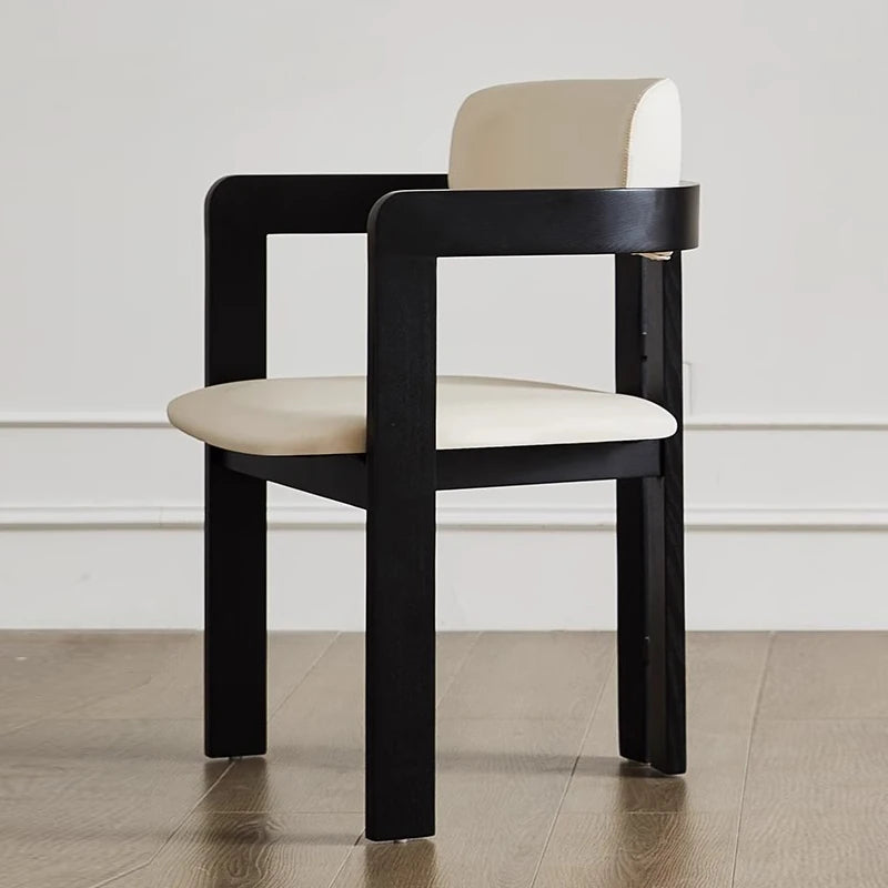 シンプルモダンアッシュ材チェア|合皮クッション付き|スタイリッシュなダイニング家具 hzmzw-3153