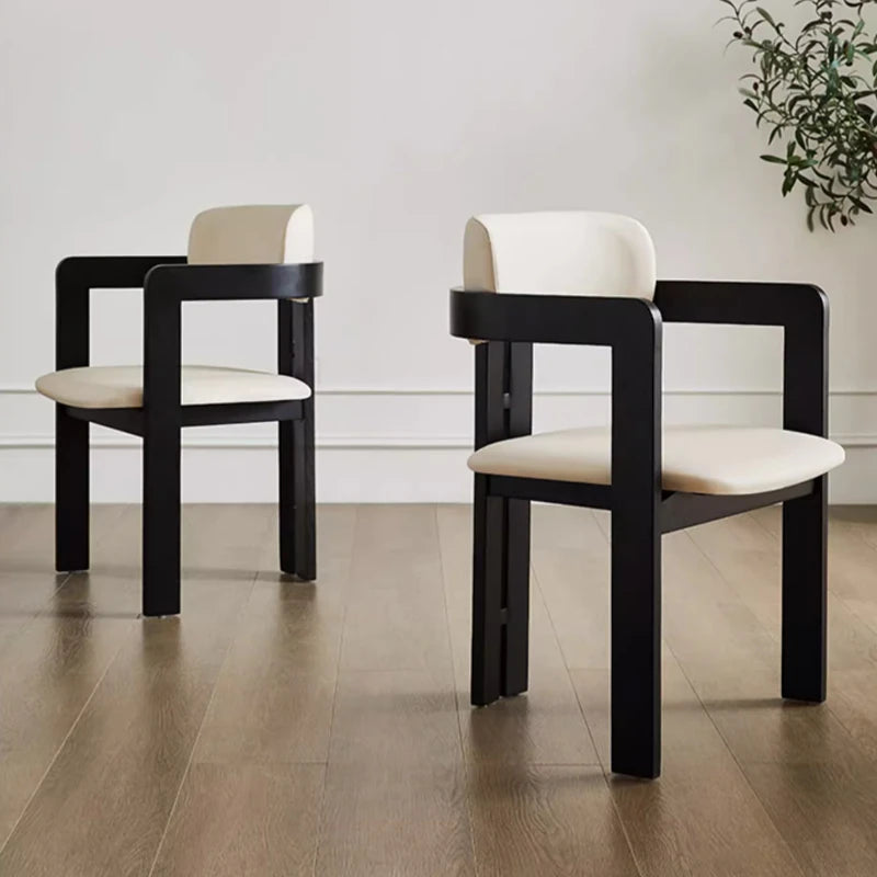 シンプルモダンアッシュ材チェア|合皮クッション付き|スタイリッシュなダイニング家具 hzmzw-3153