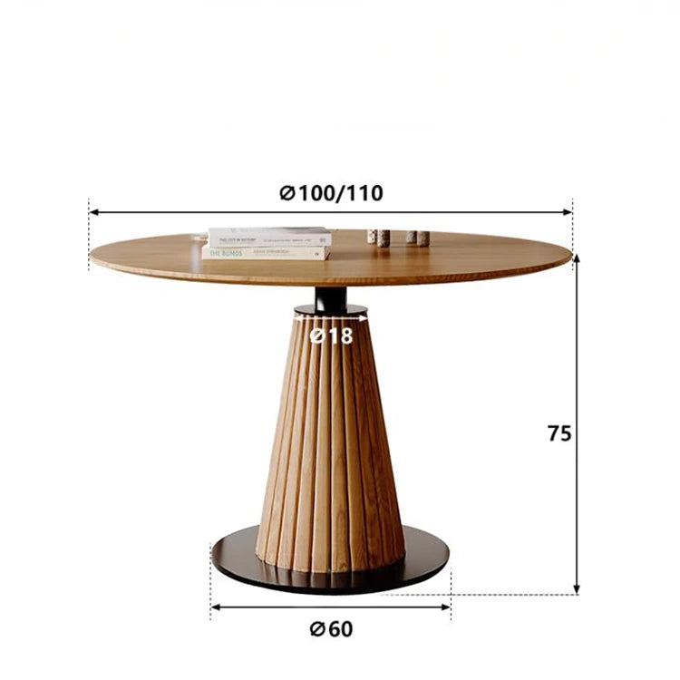 無垢材製の丸テーブル|モダンデザインでシンプルな食卓を演出 | ナチュラルインテリアに最適 hzmzw-3154