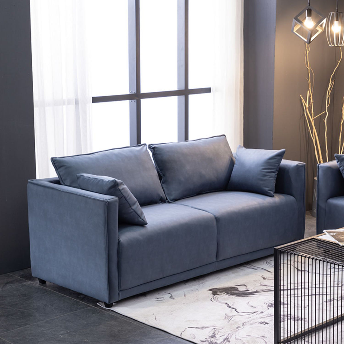 【高品質】松 木 枠 エアレザー 綿 ソファー - モダンデザイン?快適な座り心地! ja-18