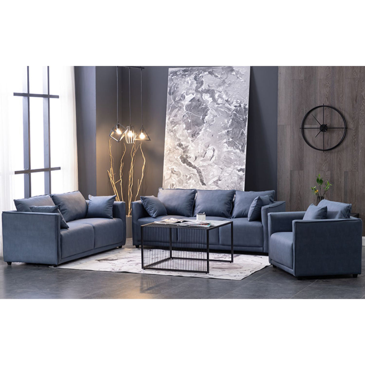 【高品質】松 木 枠 エアレザー 綿 ソファー - モダンデザイン?快適な座り心地! ja-18