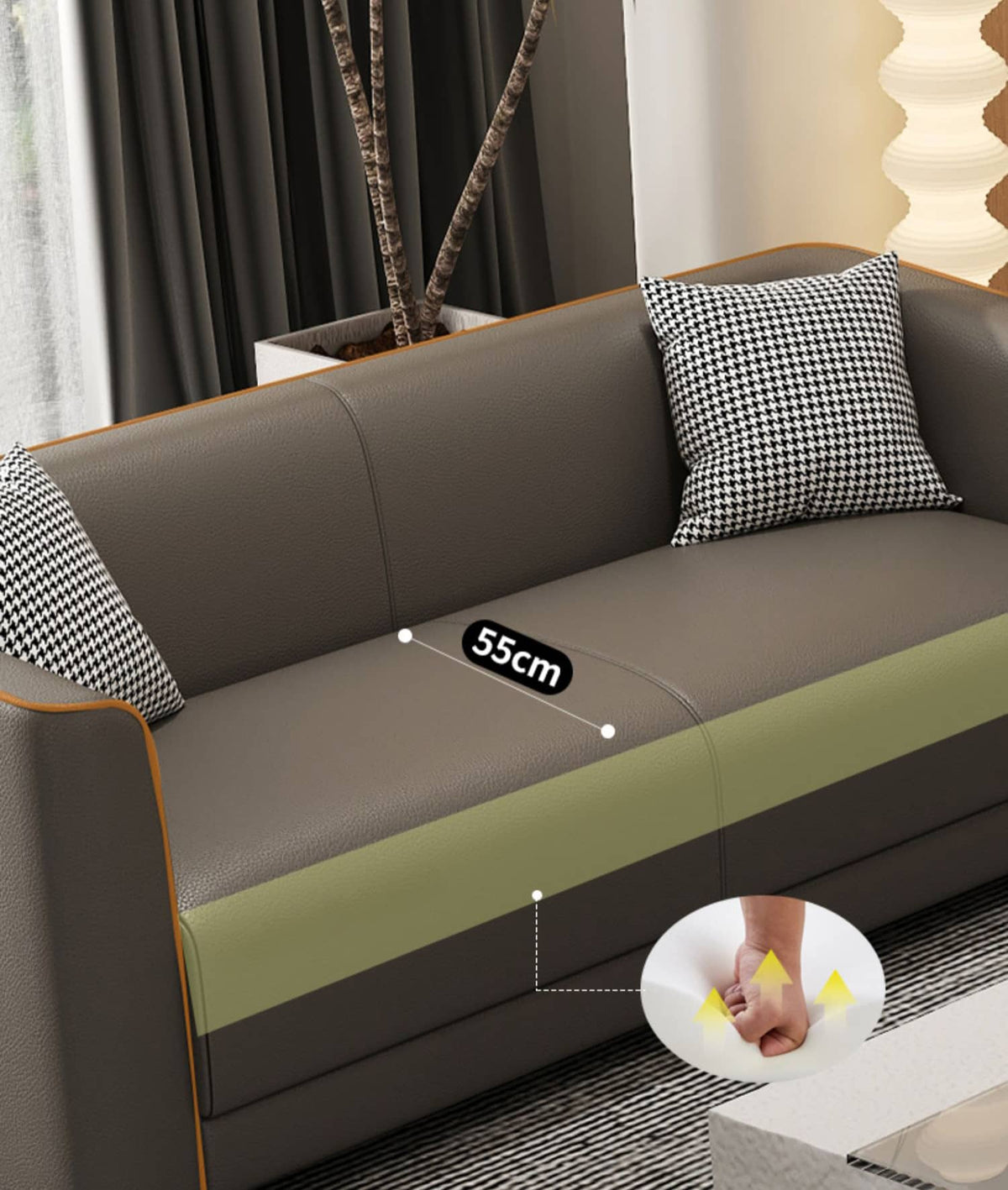 高級ソファー|松木フレーム?エアレザー?コットン?合皮の優れた素材を使用 ja-21