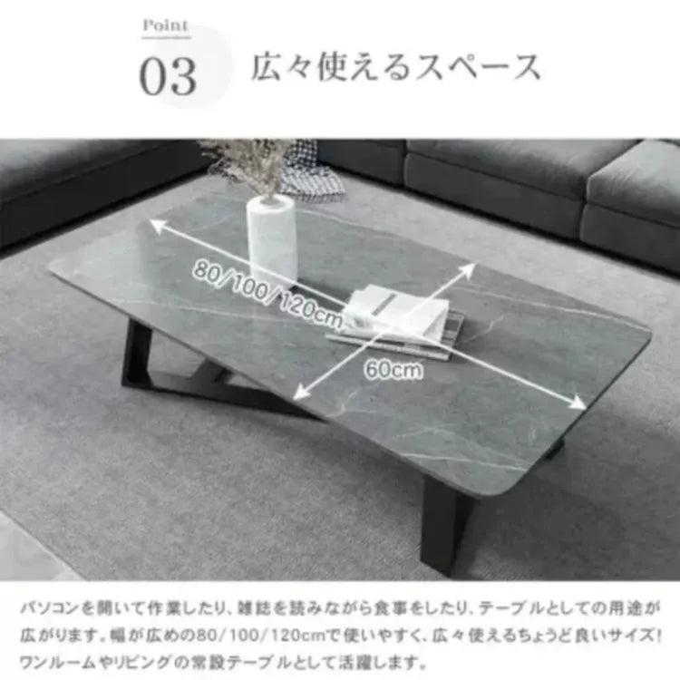 センターテーブル グレー ホワイト セラミック スチール jl-03-table