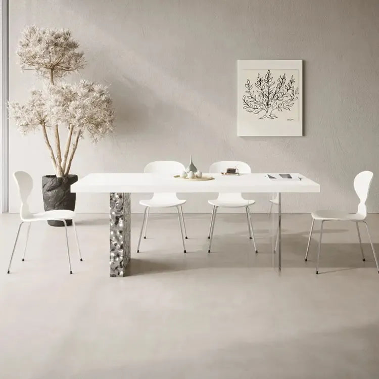 テーブル ホワイト セラミック ステンレス アクリル jrjj-6185xg-table