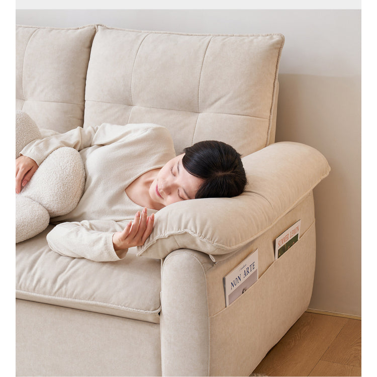 クリーム系デザイン ソファーベッド 折りたたみ式|リビング・書斎対応 多機能 省スペース jy-0203-34